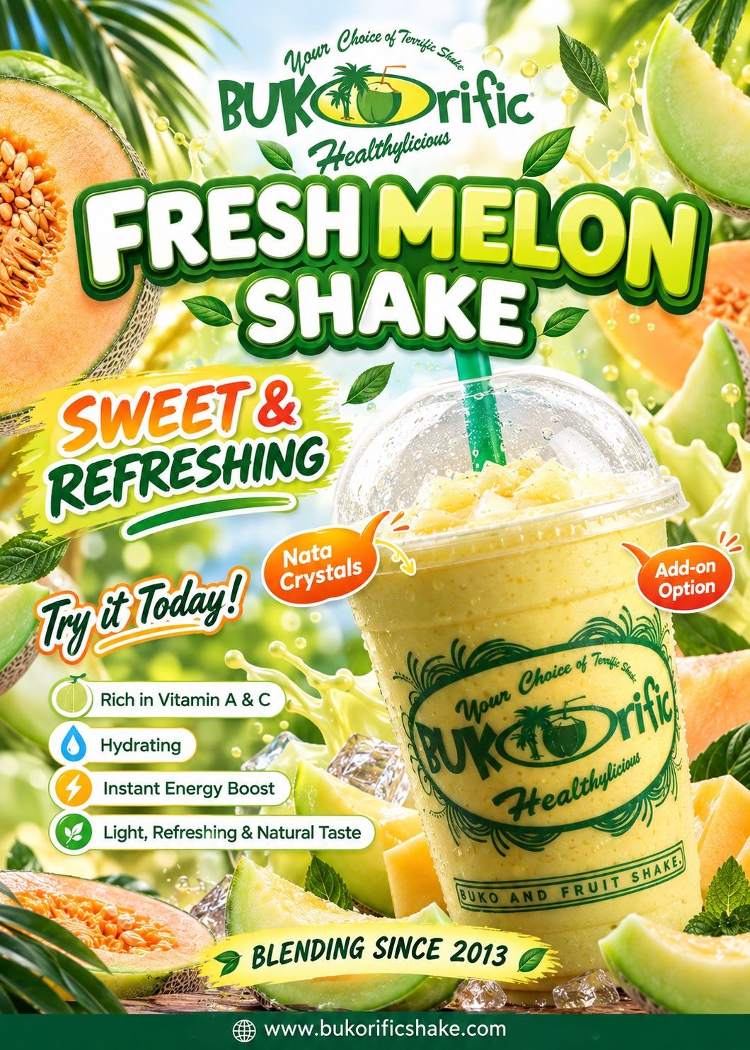 Original Bukorific Fresh Melon Shake promotional artwork