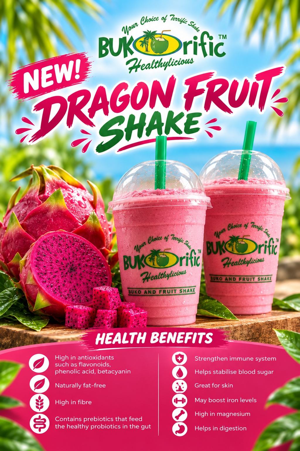 Original Bukorific Dragon Fruit Shake promotional artwork