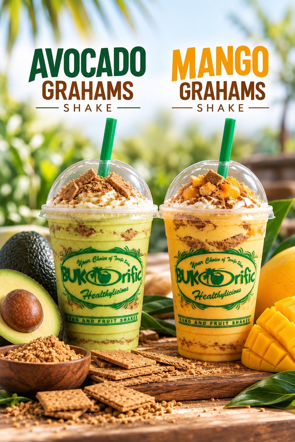 Bukorific Avocado Grahams Shake and Mango Grahams Shake